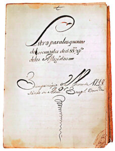 Libro de cuentas de los Afligidos. Archivo parroquial de la iglesia de San Pedro y San Pablo de Coslada
